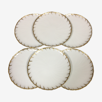 6 dessert plates bernardaud limoges model neuilly