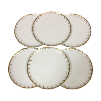 6 dessert plates bernardaud limoges model neuilly