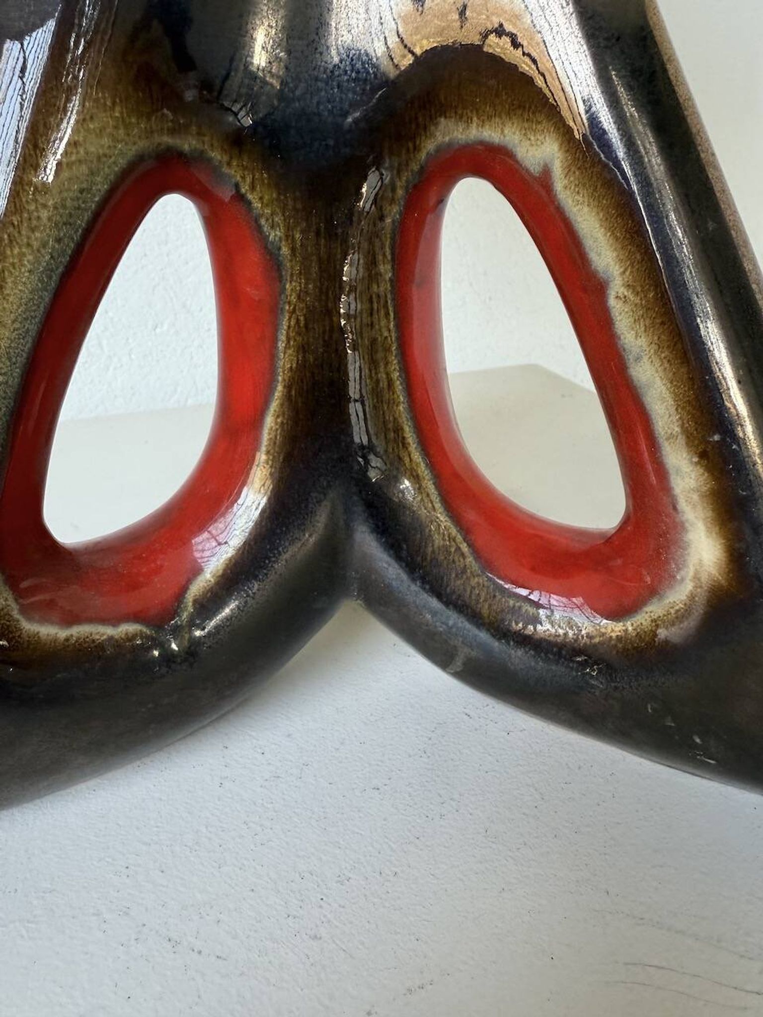 1950s ceramic table lamp, free form
