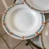 lot of 8 hollow plates Terre de Fer St Amand model "Molière" XXth