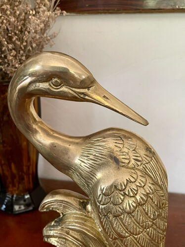 Bookend herons in brass style Art Deco 26cm