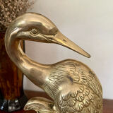 Bookend herons in brass style Art Deco 26cm