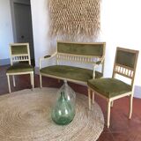 Louis XVI bench and chairs