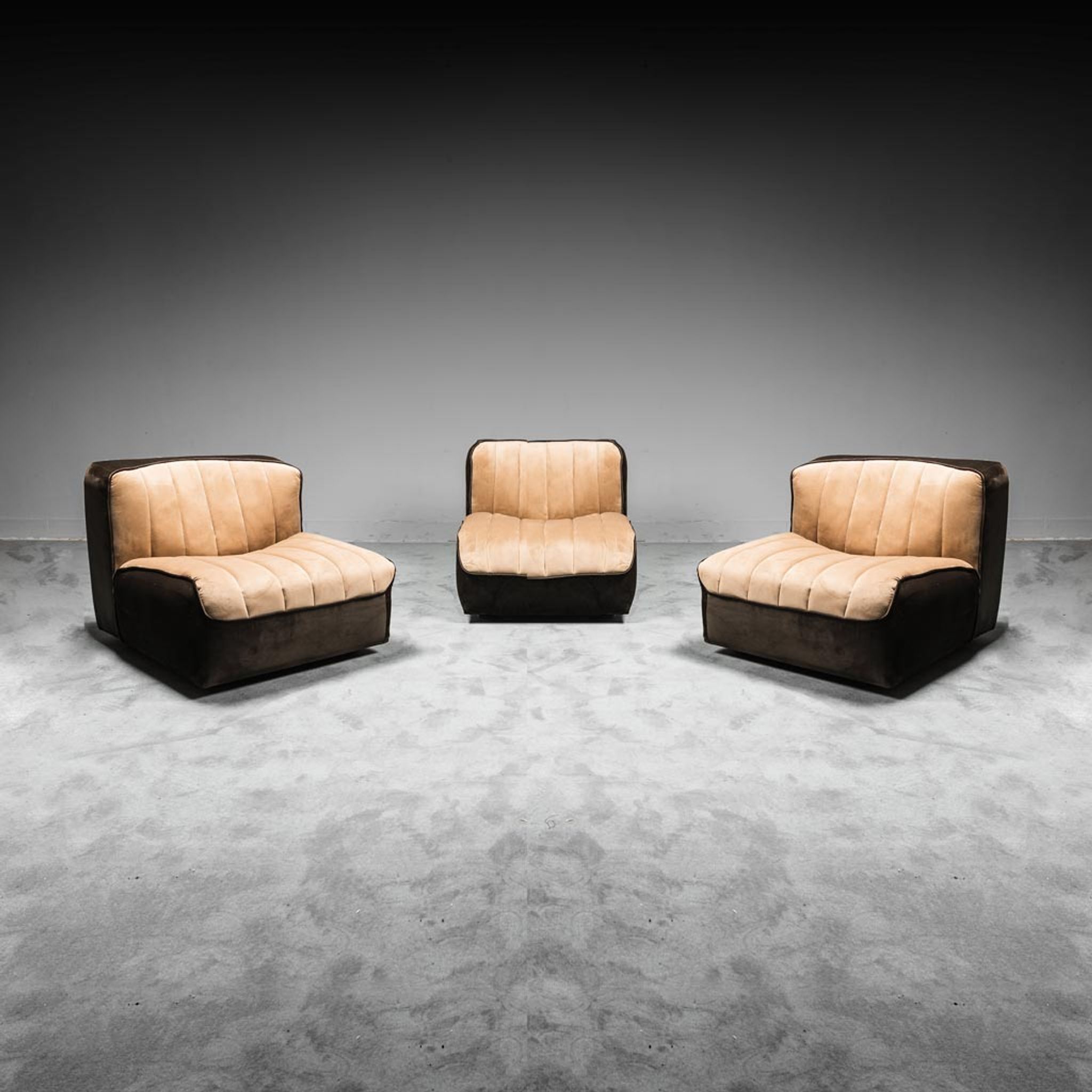 Set of 3 modular armchairs 70s vintage