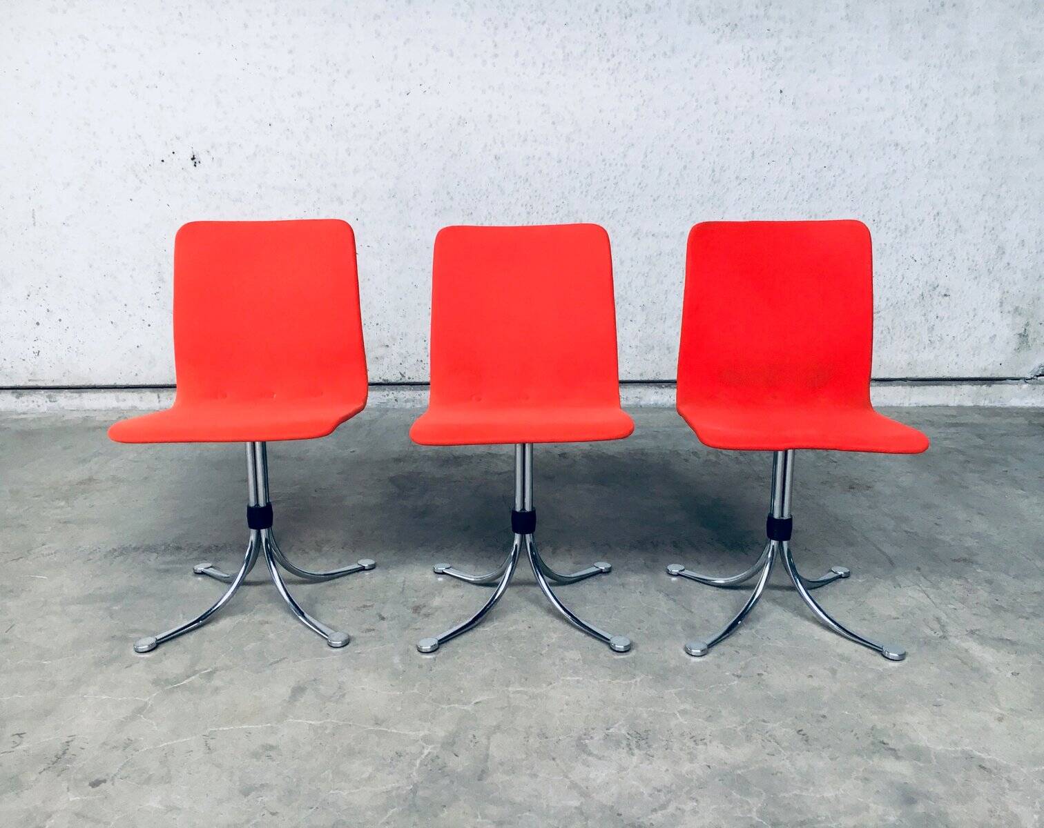 Mid-Century Dutch Steel Dining Chairs from Brabantia, 1970s, Set of 3