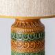 Lampe de table en céramique de style Bitossi des années 1960, émail vert ocre.
