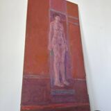 Nude figure. Oil painting on board. Mid 20th century, signed and dated 1974