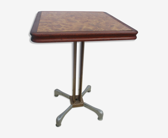 Ancienne table de bistrot metal et bois vintage | Selency