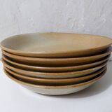 6 Vintage Village Stoneware Soup Plates