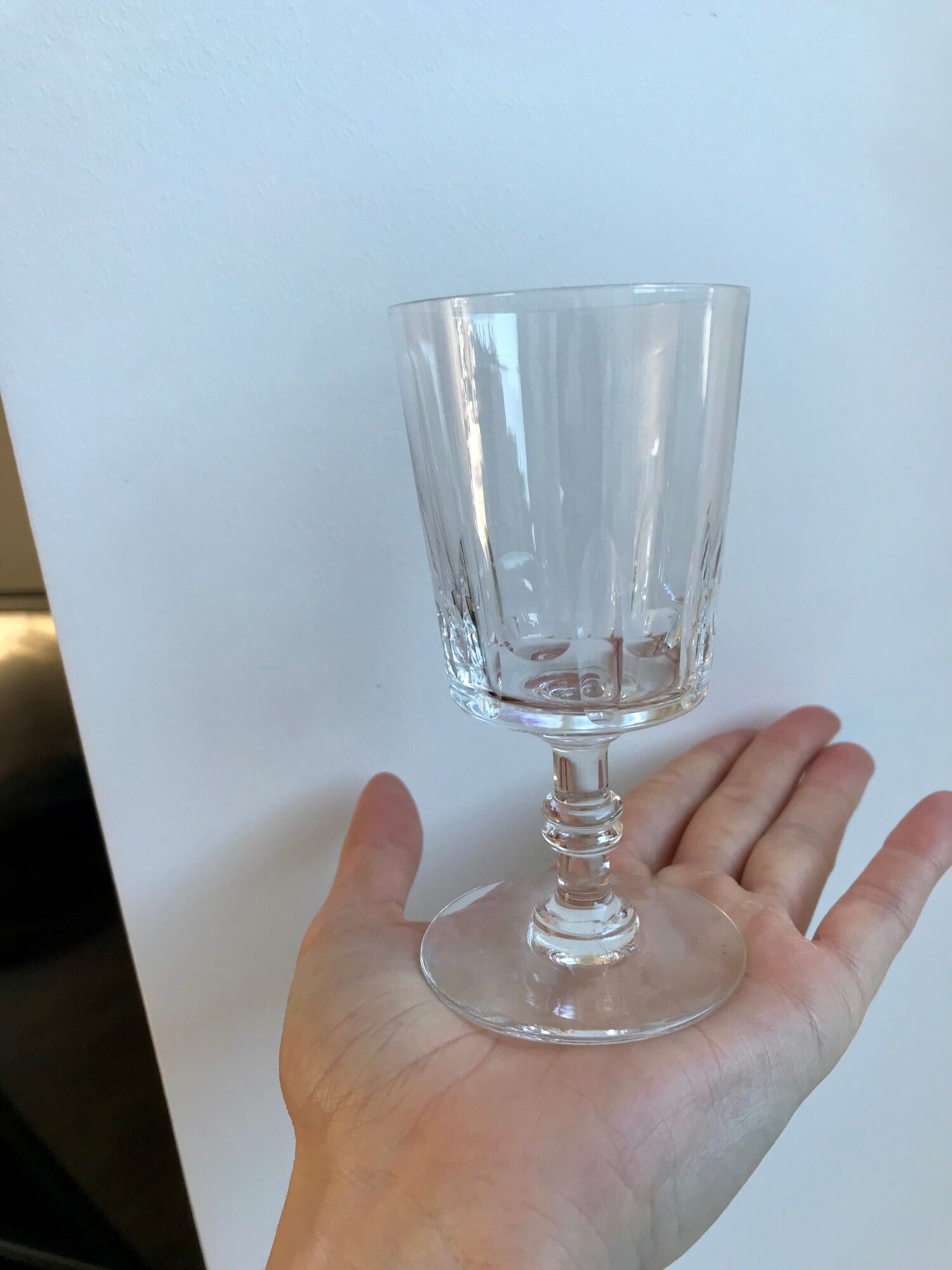 Set of 6 crystal wine glasses engraved early twentieth century