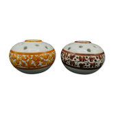 Tandem de vases pique-fleurs en céramique italienne