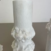 Set of 3 Original OP Art Biscuit Porcelain Vases by AK Kaiser, Germany, 1970s
