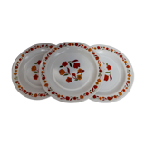 3  France tulip pattern dessert plates