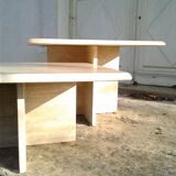 Two coffee tables giggle in travertine