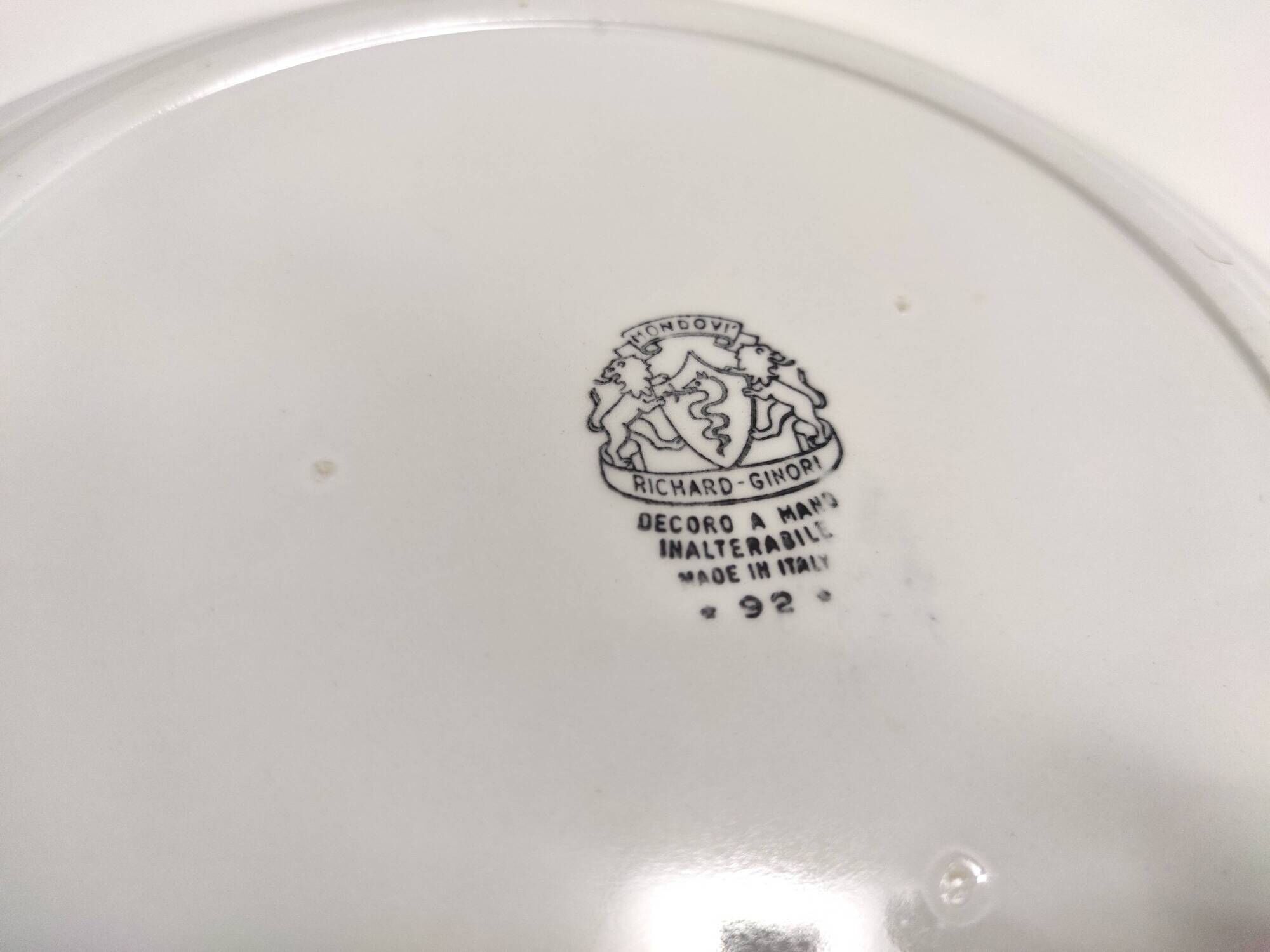 Lacquered Ceramic Dessert Plate by Antonia Campi for Richard Ginori, Italy