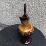 Carafe with handle, jug, vase in Vallauris style enamelled ceramic