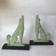 Pair of art deco book greenhouses