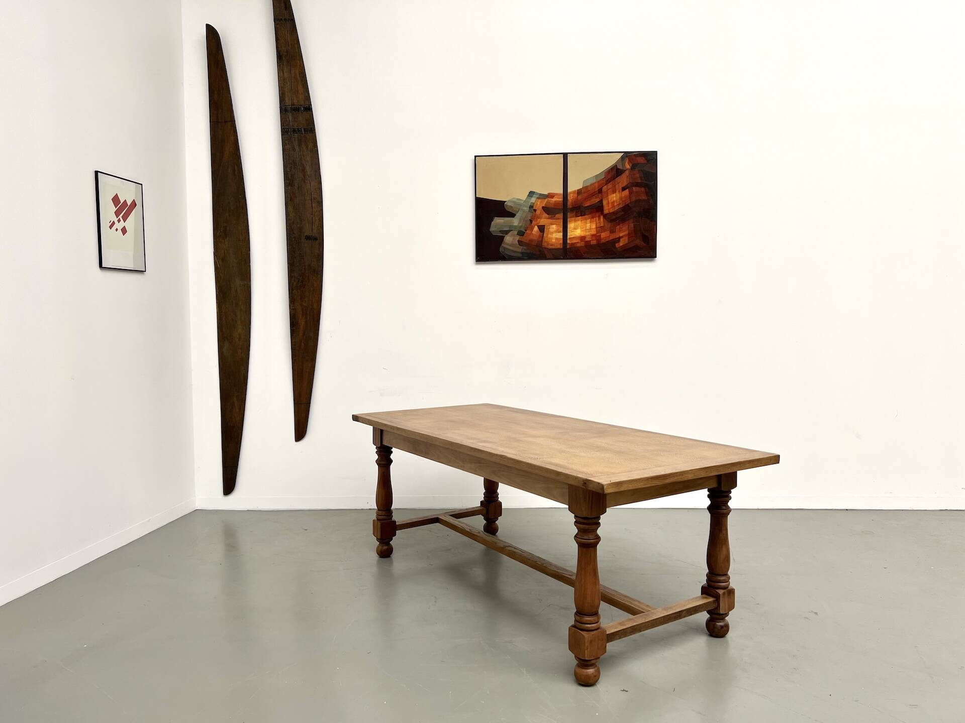 Oak and cherry table – 1970s