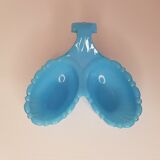 Saleron / serviteur en opaline bleue