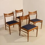 Set of 4 vintage Scandinavian chairs in oak year 60 Ref. Marcel.