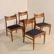 Lot de 4 chaises vintage scandinaves en chêne année 60  Ref. Marcel.