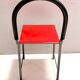 Ettore Sottsass style Red Vintage Side Chair, Laminate & Metal, Italy, 1980