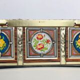 Old metal box decorated with flowers