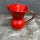 Red Pitcher Vase with Gold Accents Attributed to André Baud - Vallauris