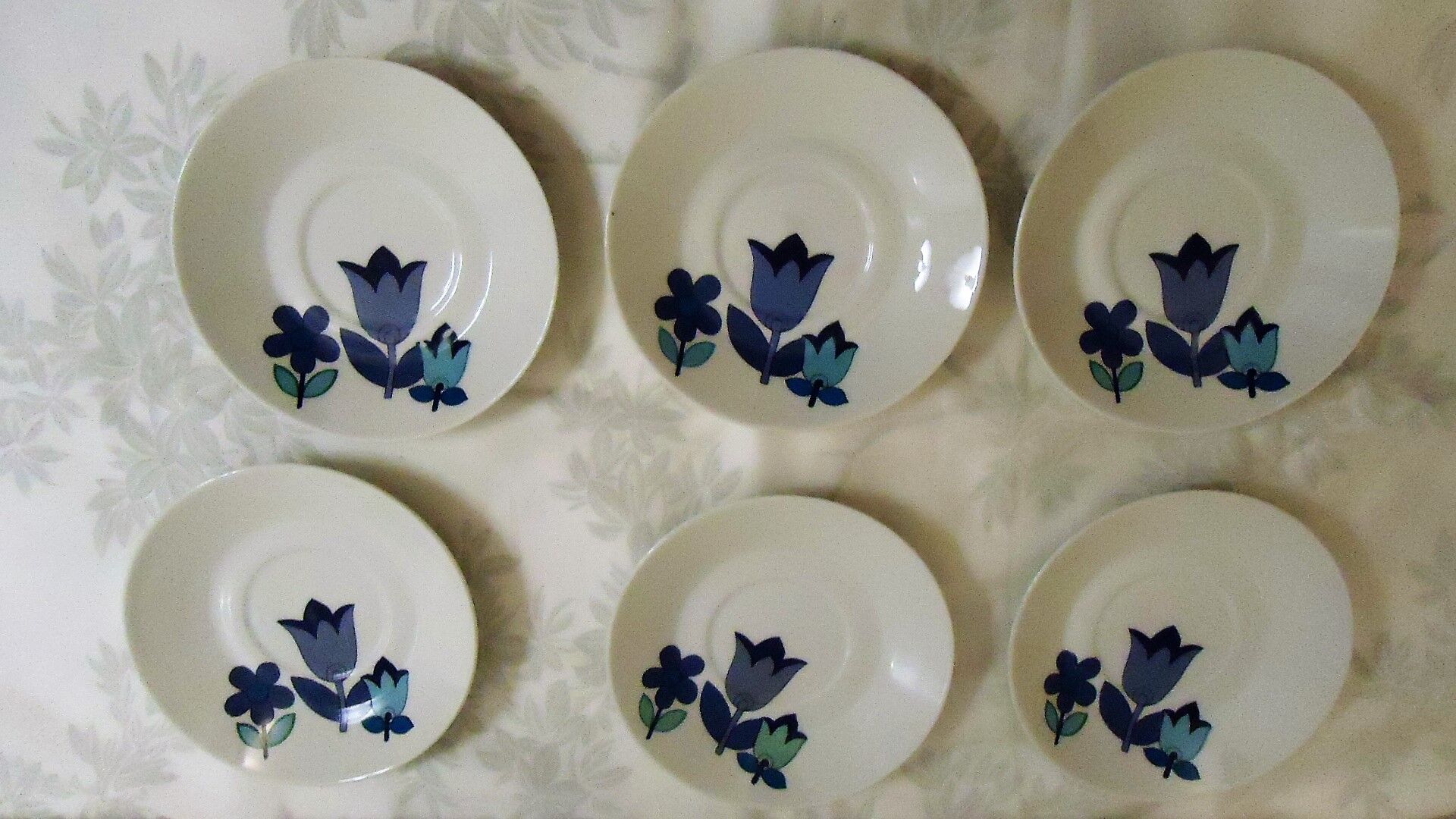 Set of 6 cups and 6 saucers vintage Louis lourioux