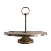 Cheese platter or cutlery in marble and silver metal