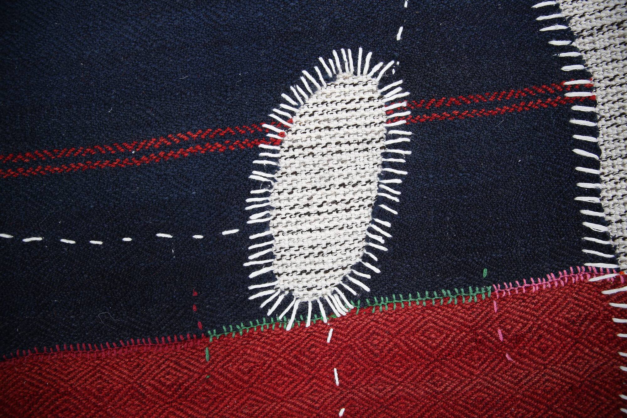 Hand Woven Tribal Wall Hangin, Boho Textile Art, 103x106 Cm