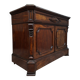 writing desk forming a secretary with a drop-down flap, in mahogany and veneer