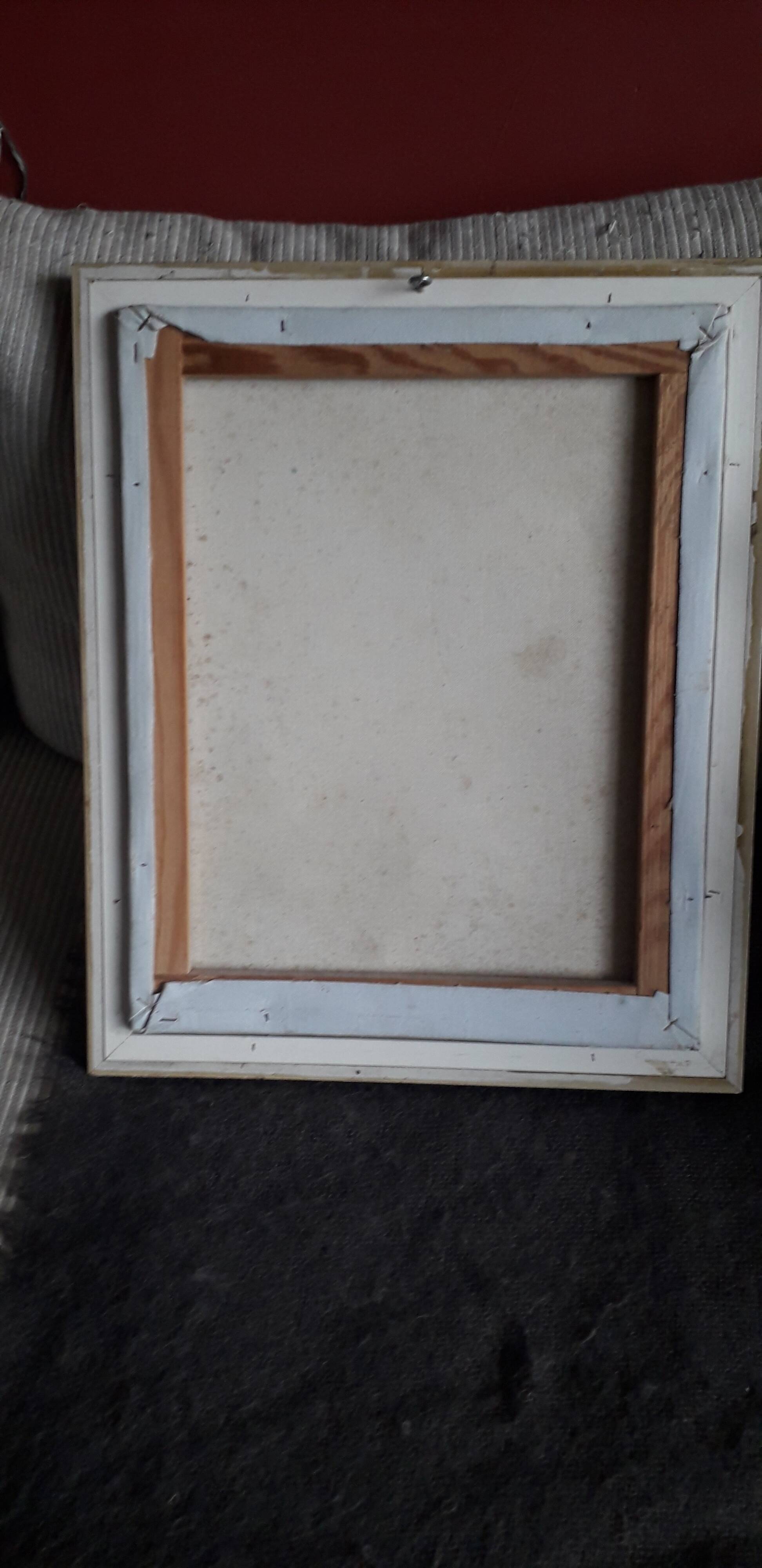 Old oil painting representing a flower