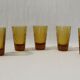 5 vintage amber glass shot glasses