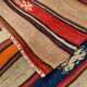 Cream Blue Striped Pattern Vintage Kilim Rug, 162x267Cm