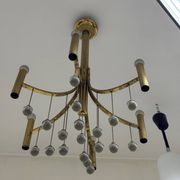 Gaetano Sciolari Geometric Chandelier Hollywood Regency 1970’s