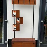 MCM Vintage Teak Coat Rack with Storage Unit