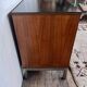 Enfilade 2 sliding doors in teak feet vintage chrome