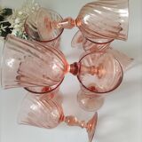 Ensemble de 8 verres à pied rose Rosaline