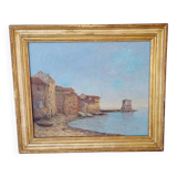 Tableau huile sur toile port du sud corras