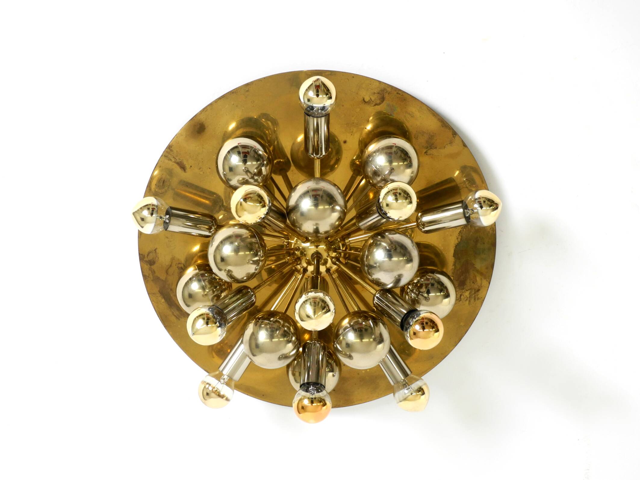 Plafonnier Space Age en laiton de style Cosack Sputnik, années 1970