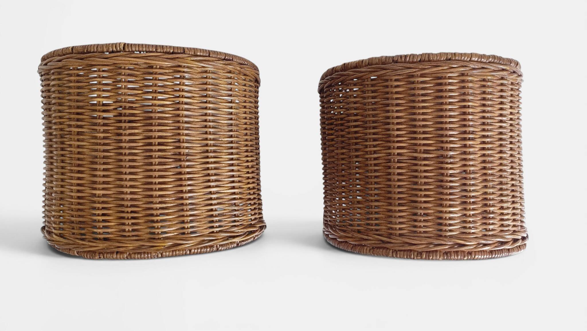 Spanish Mid-Century Wicker And Wrought Iron Wall Sconces, Three Available