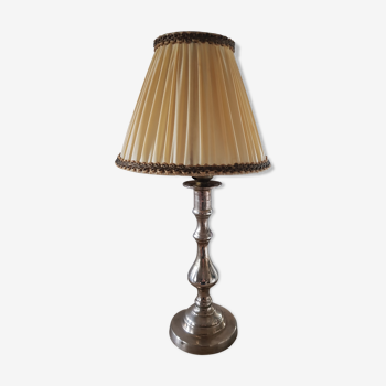 Pleated brass lampshade