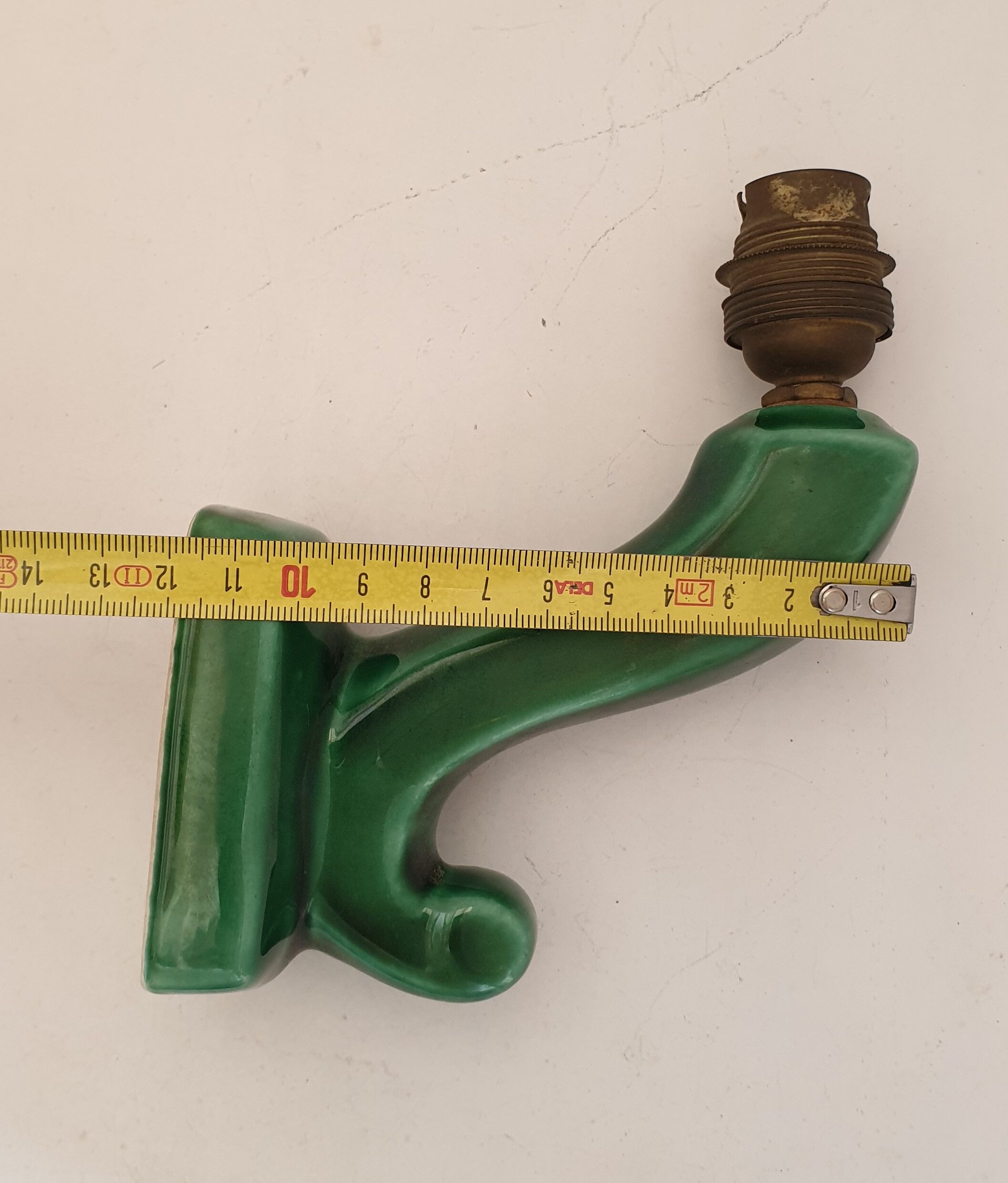 Pair of art deco sconces in emerald green ceramic