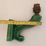 Pair of art deco sconces in emerald green ceramic