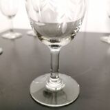 Set of 6 engraved crystal glasses