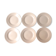 set of 6 plates ceramic pink powder FF France