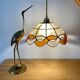 Vintage lampshade suspension in mother-of-pearl and brass