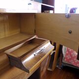 Cozy walnut bramble headboard for bed 140 x 190, from 1950