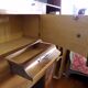 Cozy walnut bramble headboard for bed 140 x 190, from 1950